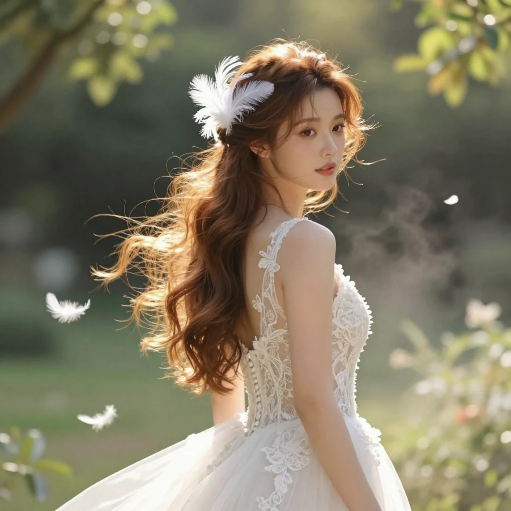 28. Feathered Half Updo