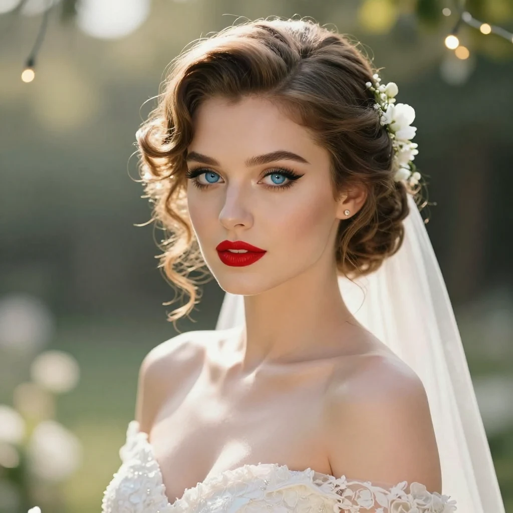 3. Classic Red Lip and Winged Liner
