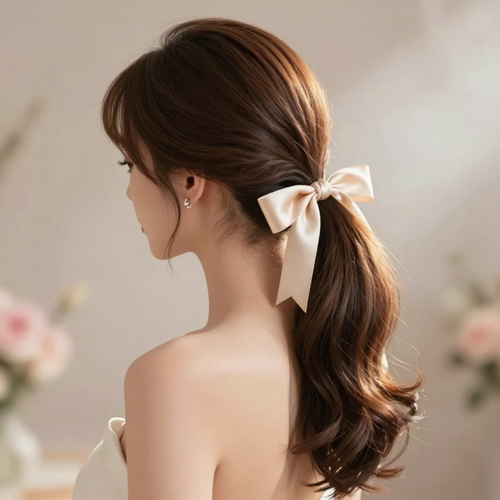 4. Elegant Low Ponytail