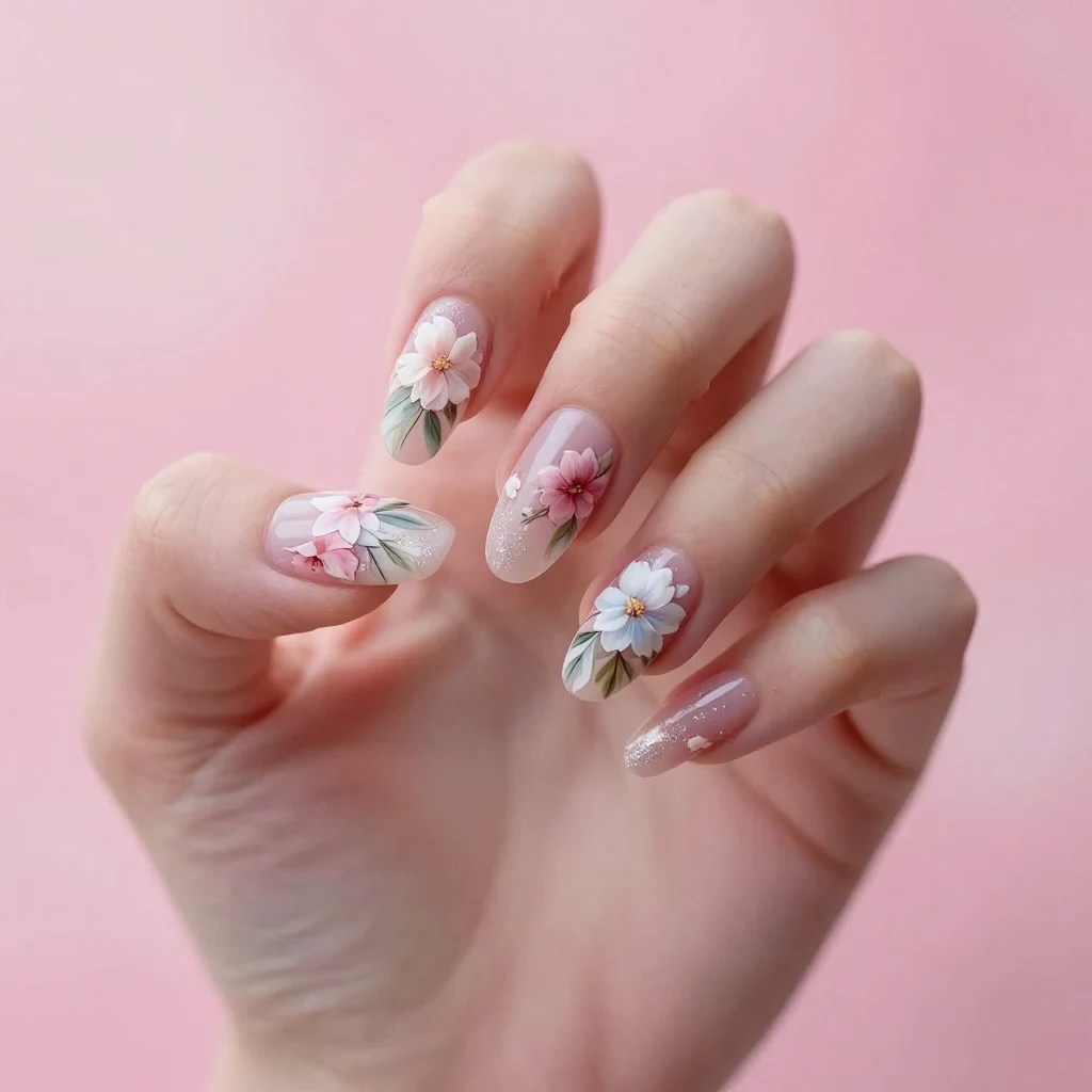 5. Floral Nail Art