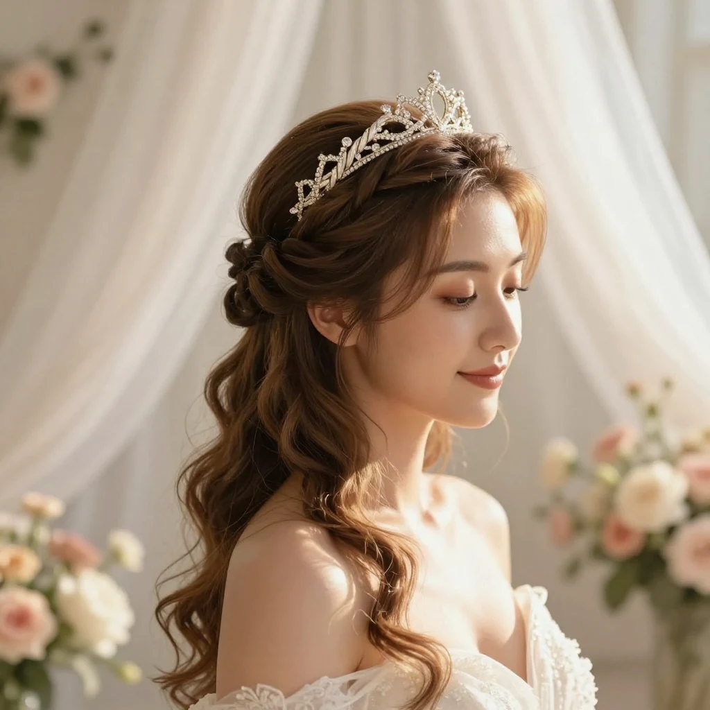 5. Twisted Crown Half Updo