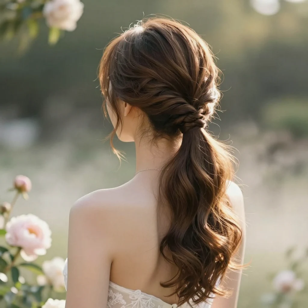 8. Low Knotted Ponytail
