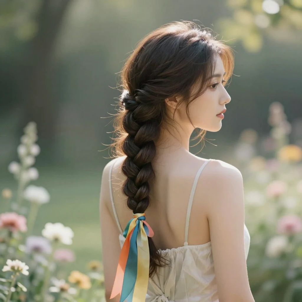 8. Side Braid with Ribbon