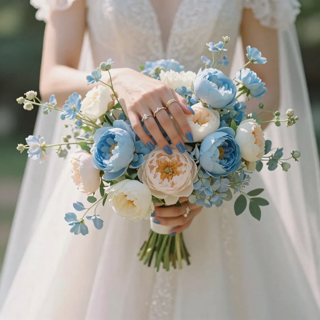 25 Blue Wedding Nails That Feel Magical & Romantic