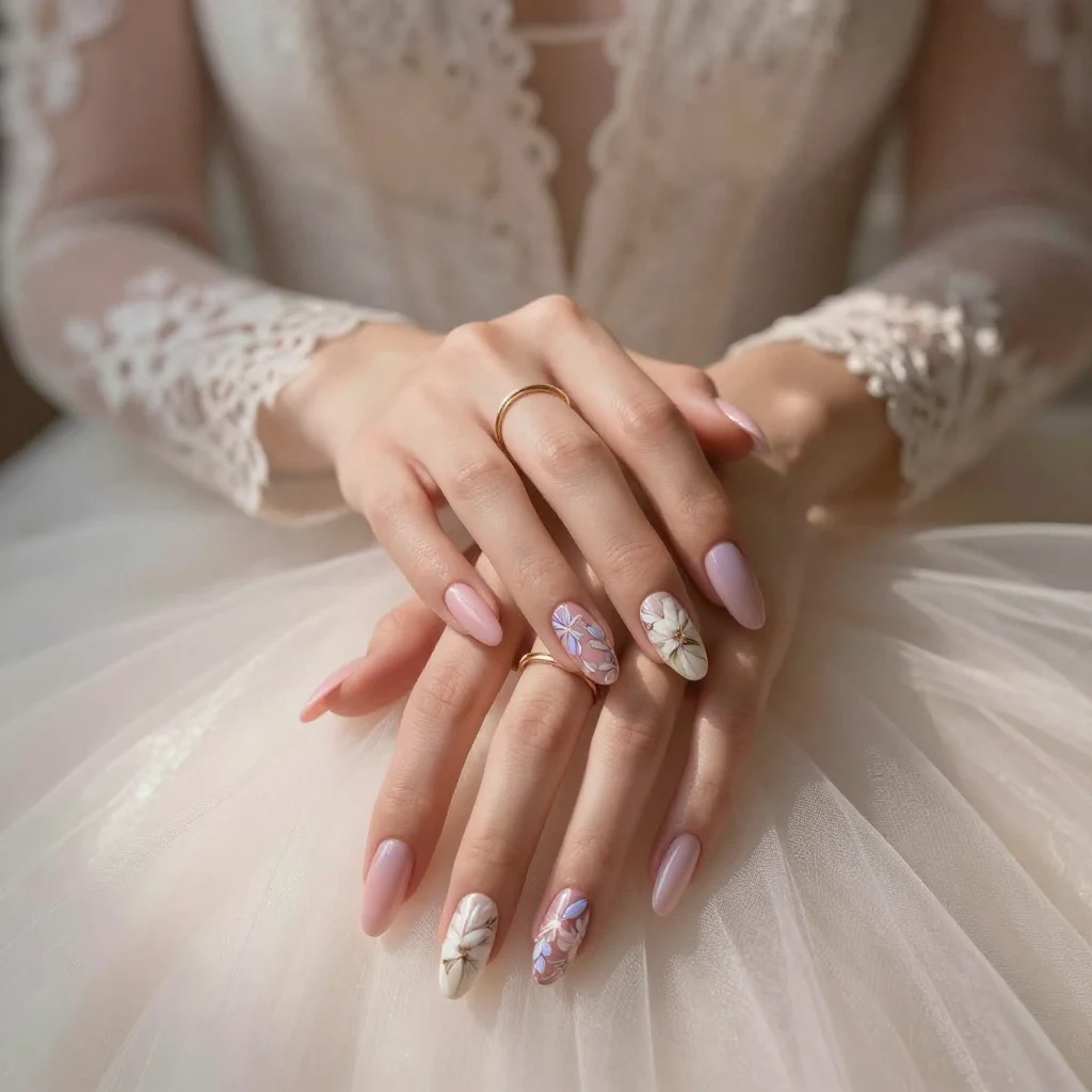 20 Floral Wedding Nails That Look Elegant, Romantic & Timeless