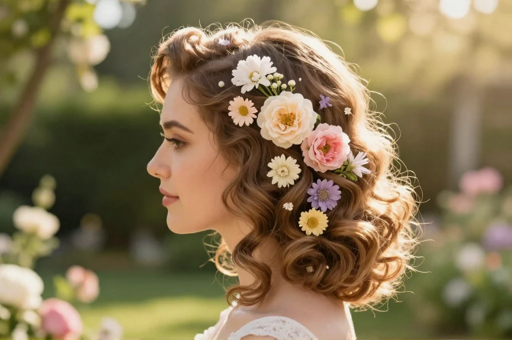 14. Floral Pin-Up Style