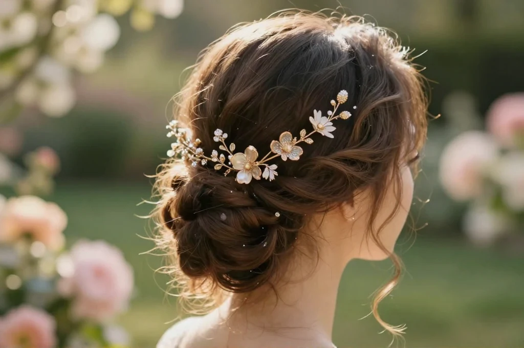 4. Twisted Updo with Hair Accessories